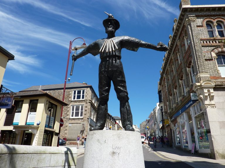Waldon Security works in Redruth - Statue in main street